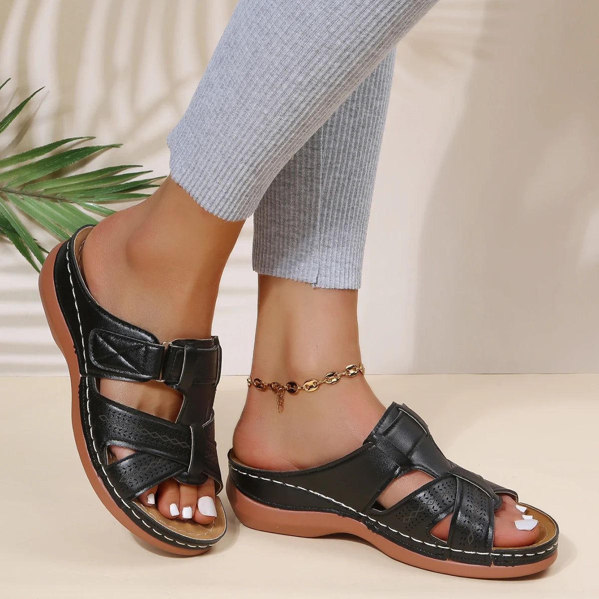 Orthostride Comfort - Orthopedic Open Toe Leather Sandals